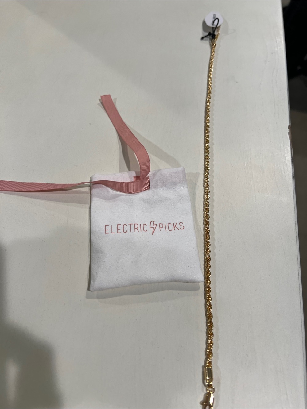 Electric Picks Gold Rope Chain Necklace